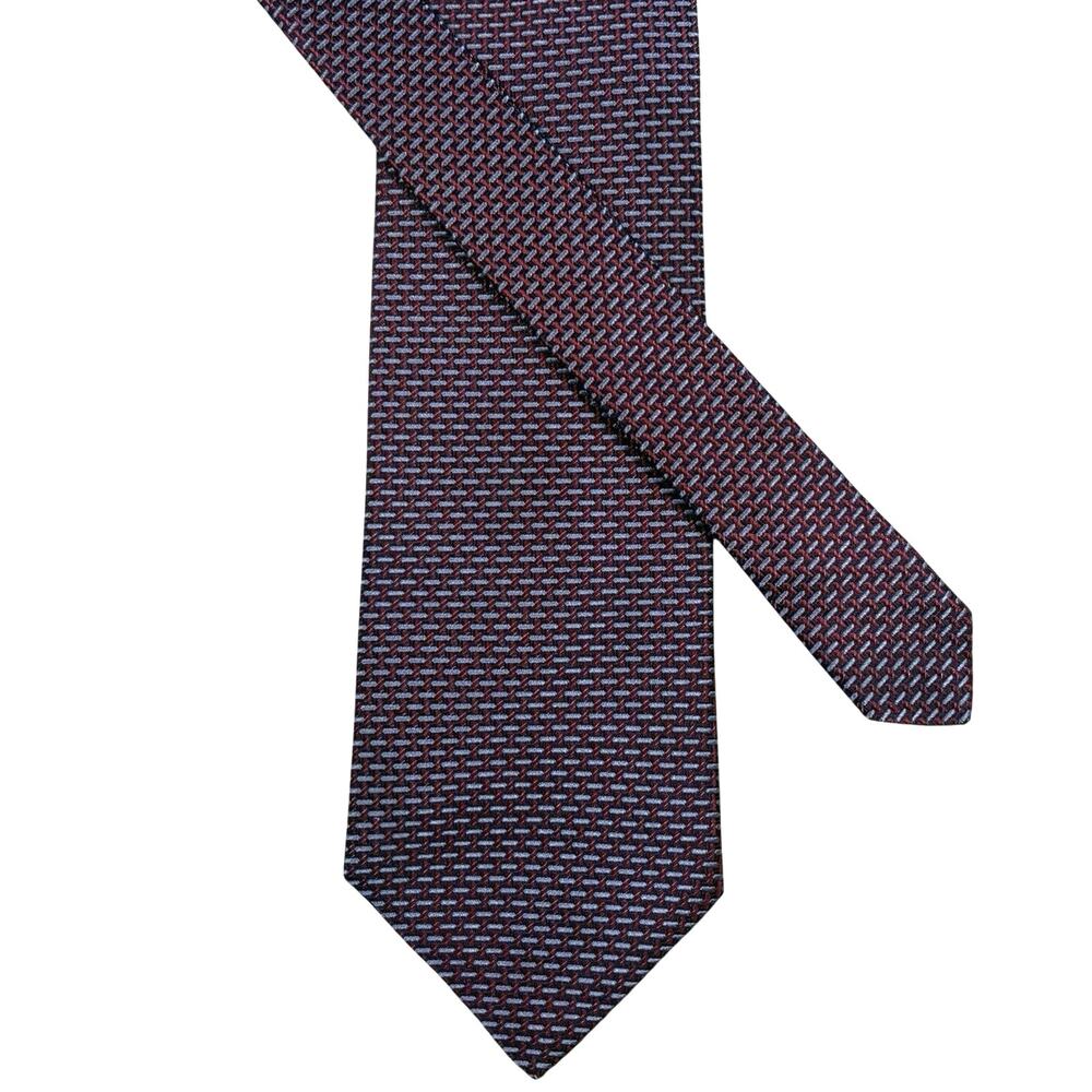 Vintage 90s O'Connell Lucas-Chelf 100% Italian Silk Tie Red Blue Geometric Repp